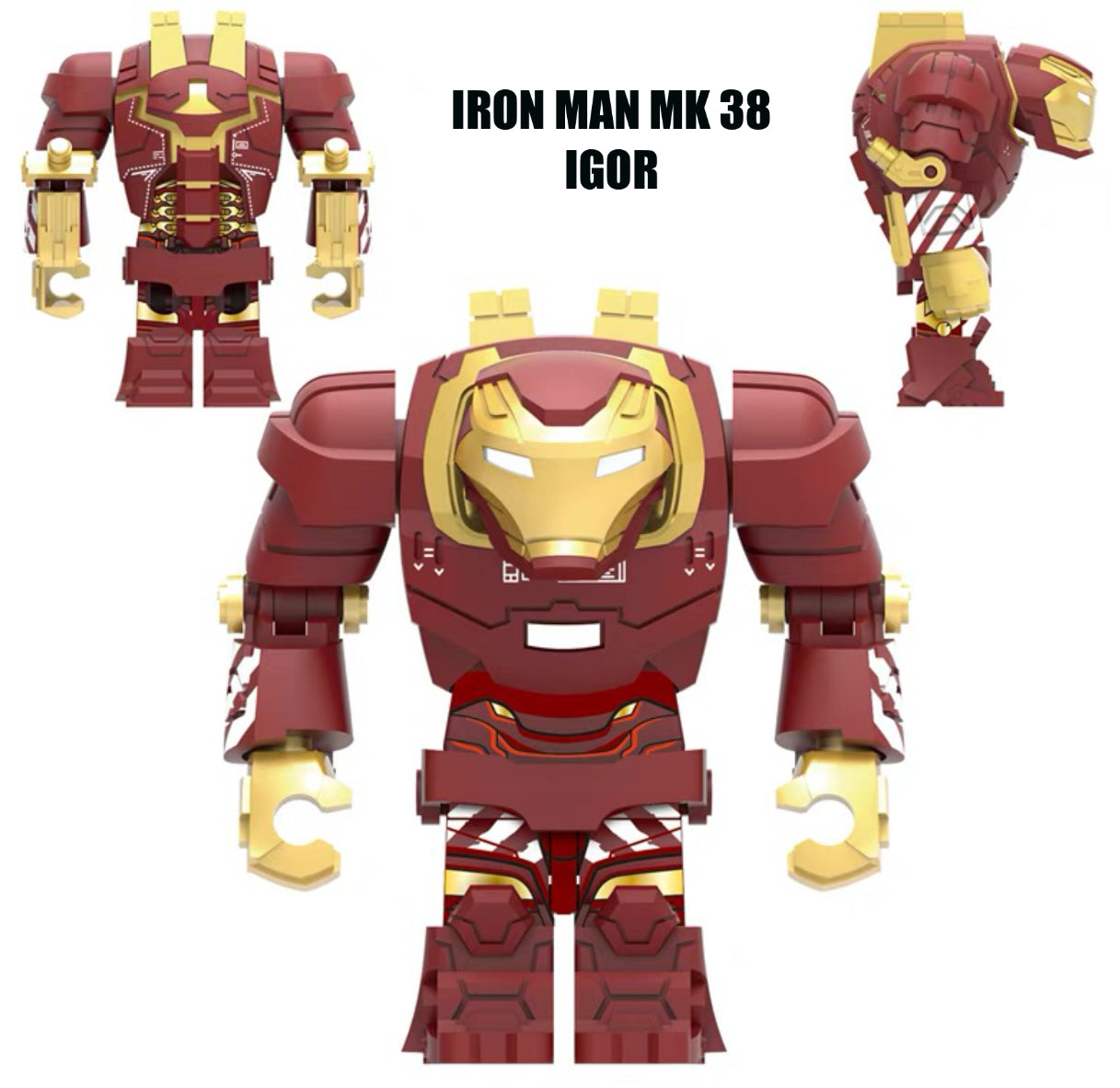 PREVENTE BIG MINIFIGURE MARVEL UNIVERS : IRON MAN MK38 IGOR ROUGE custom Disponibilité fin octobre 2024