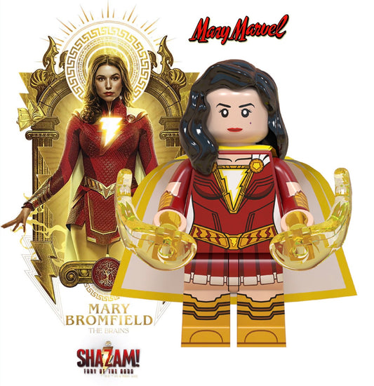 MINIFIGURE ⚠️⚠️INTROUVABLE DC UNIVERS SHAZAM ⚠️⚠️de 2019 :  MARY BRONDFIELD "Mary  Marvel" Custom (Dernière pièce)