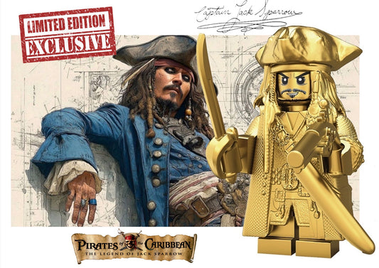 SUPERBE⭐️⭐️⭐️MINIFIGURE DISNEY UNIVERS EDITION LIMITÉE : JACK SPARROW GOLD ⭐️⭐️⭐️custom