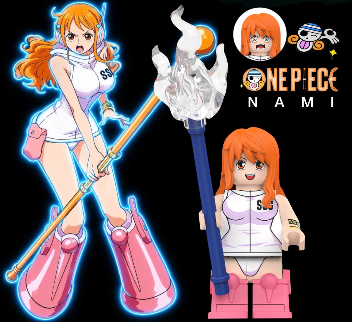 ⭐️⭐️⭐️MINIFIGURE ONE PEACE UNIVERS: NAMI ⭐️⭐️⭐️custom DISPONIBILITÉ DÉCEMBRE 2026