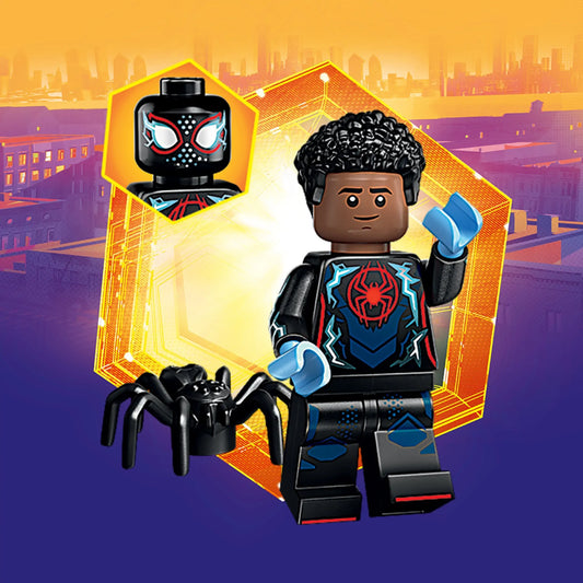 PREVENTE LEGO MINIFIGURE SÉRIES ACROSS THE SPIDER-VERSE : MILES MORALES "Socle+Fascicule inclus " Disponibilité mi-septembre 2025