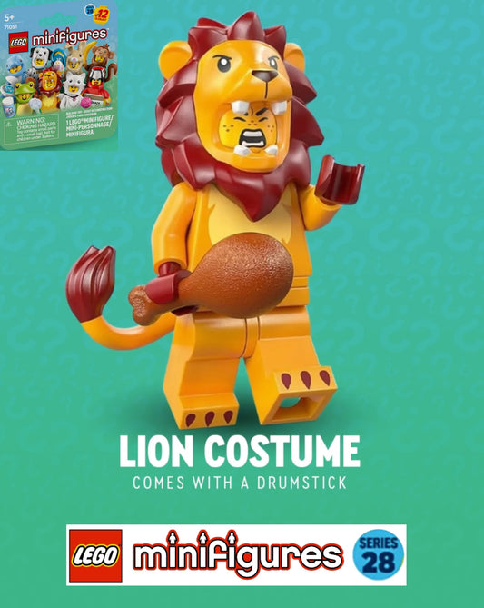 PREVENTE MINIFIGURE SÉRIES 28: LION COSTUME "socle+fascicule" custom Disponibilité mi-janvier 2026