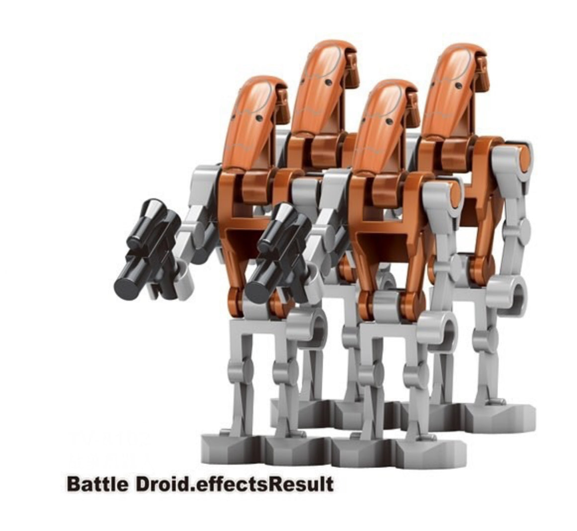 PREVENTE MINIFIGURE STAR WARS UNIVERS: 4 B1-BATTLE DROID custom Disponibilité fin février 2025