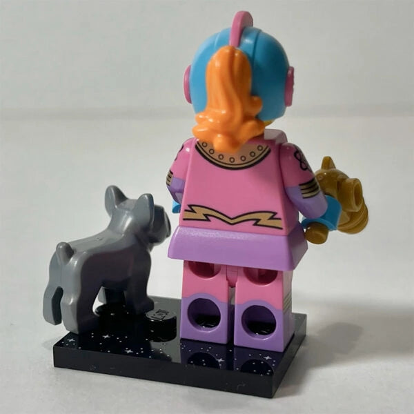 MINIFIGURE SPACE SÉRIES 26: Retro Spacewoman "socle+fascicule" custom