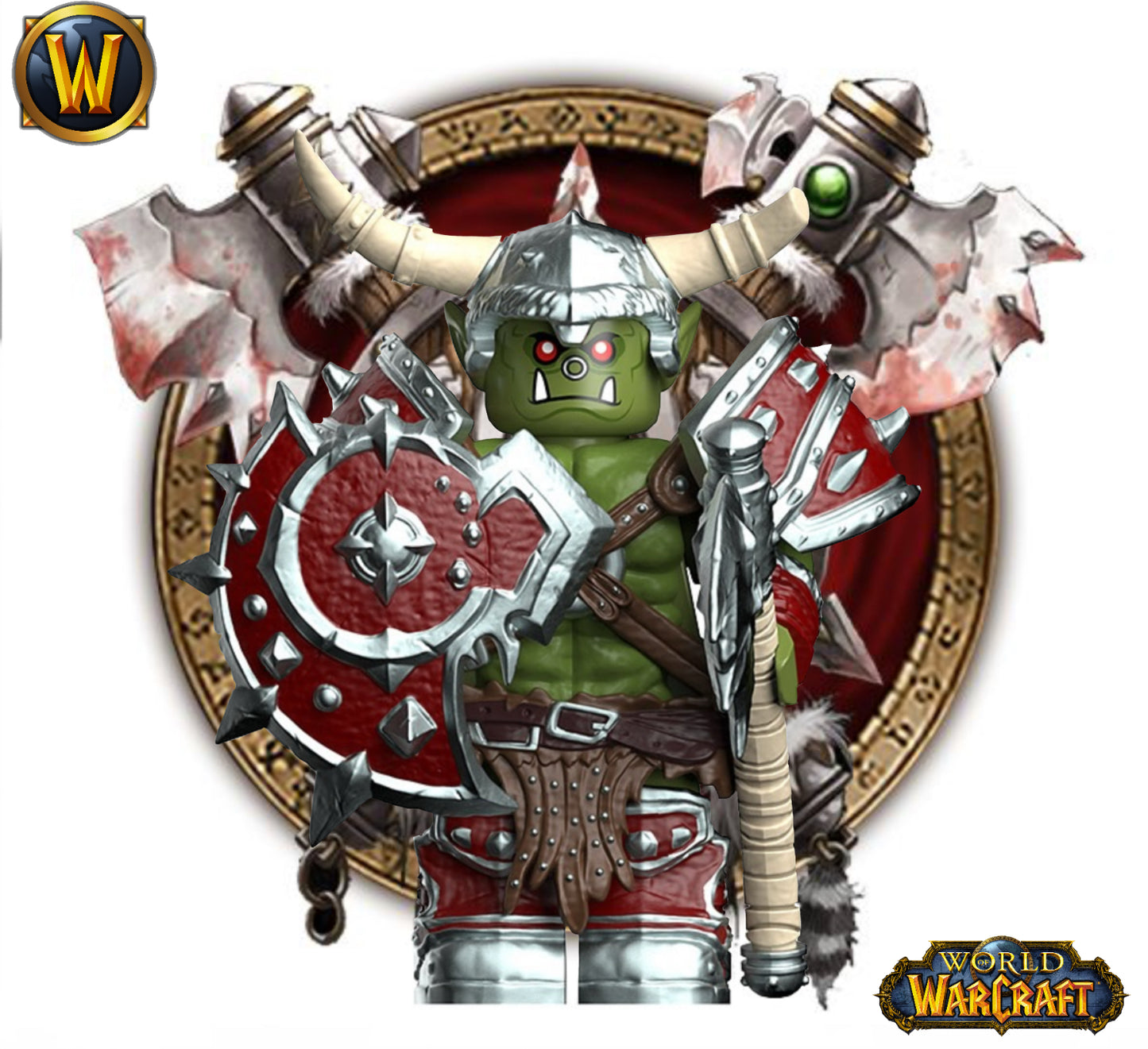 PRÉVENTE♥️♥️♥️MINIFIGURE WORLD OF WARCRAFT UNIVERS: ORC ♥️♥️♥️ custom Disponibilité