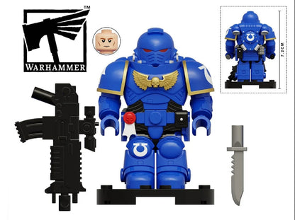 MINIFIGURE WARHAMMER 40K UNIVERS: Ultramarines Space Marines Astartes (7,2cm)custom