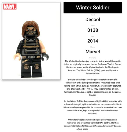 INTROUVABLE MINIFIGURE MARVEL UNIVERS DE 2014: WINTER SOLDIER custom ⚠️Derniers articles en stock⚠️