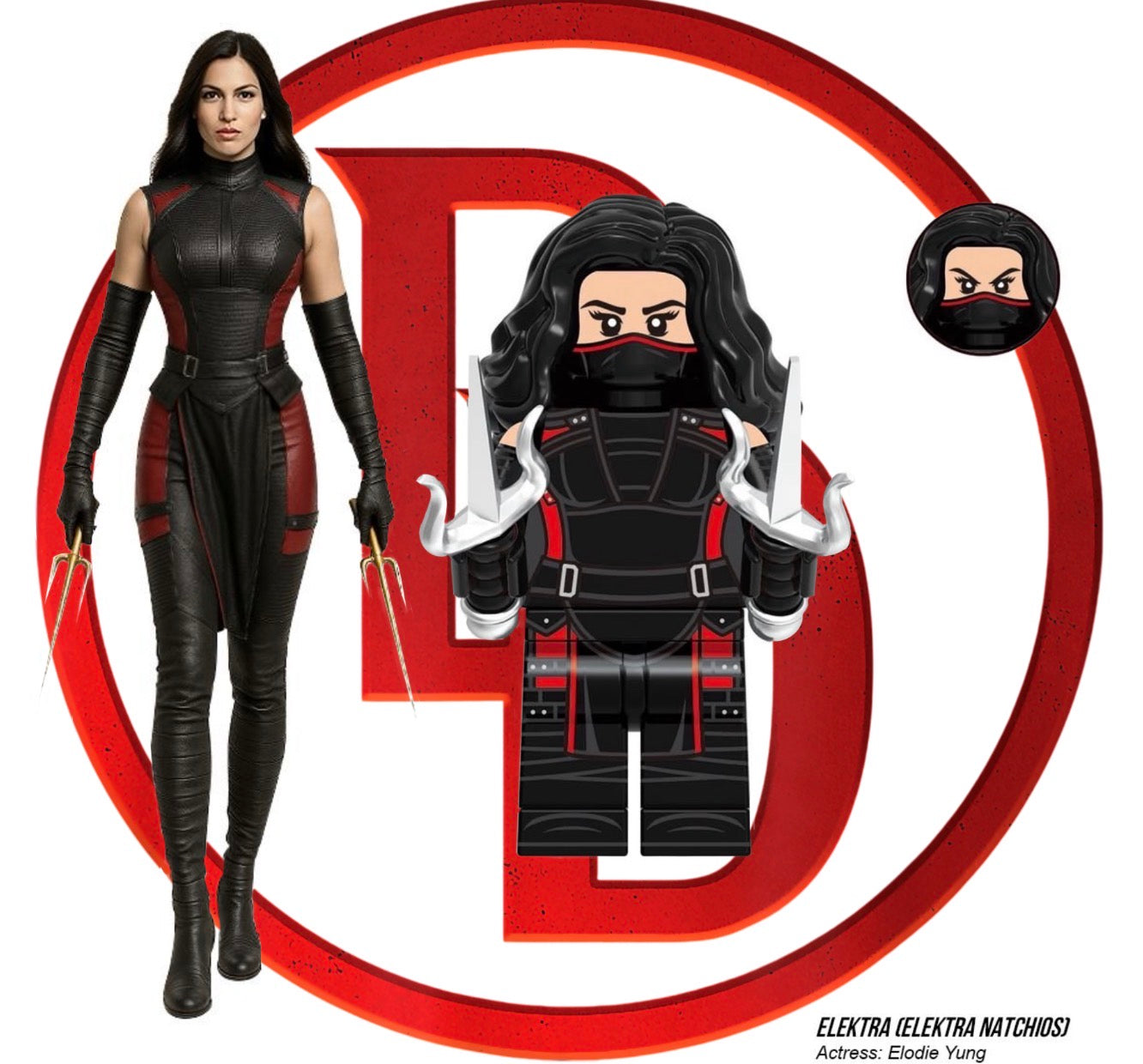 MINIFIGURE MARVEL UNIVERS: ELAKTRA NATCHIOS custom