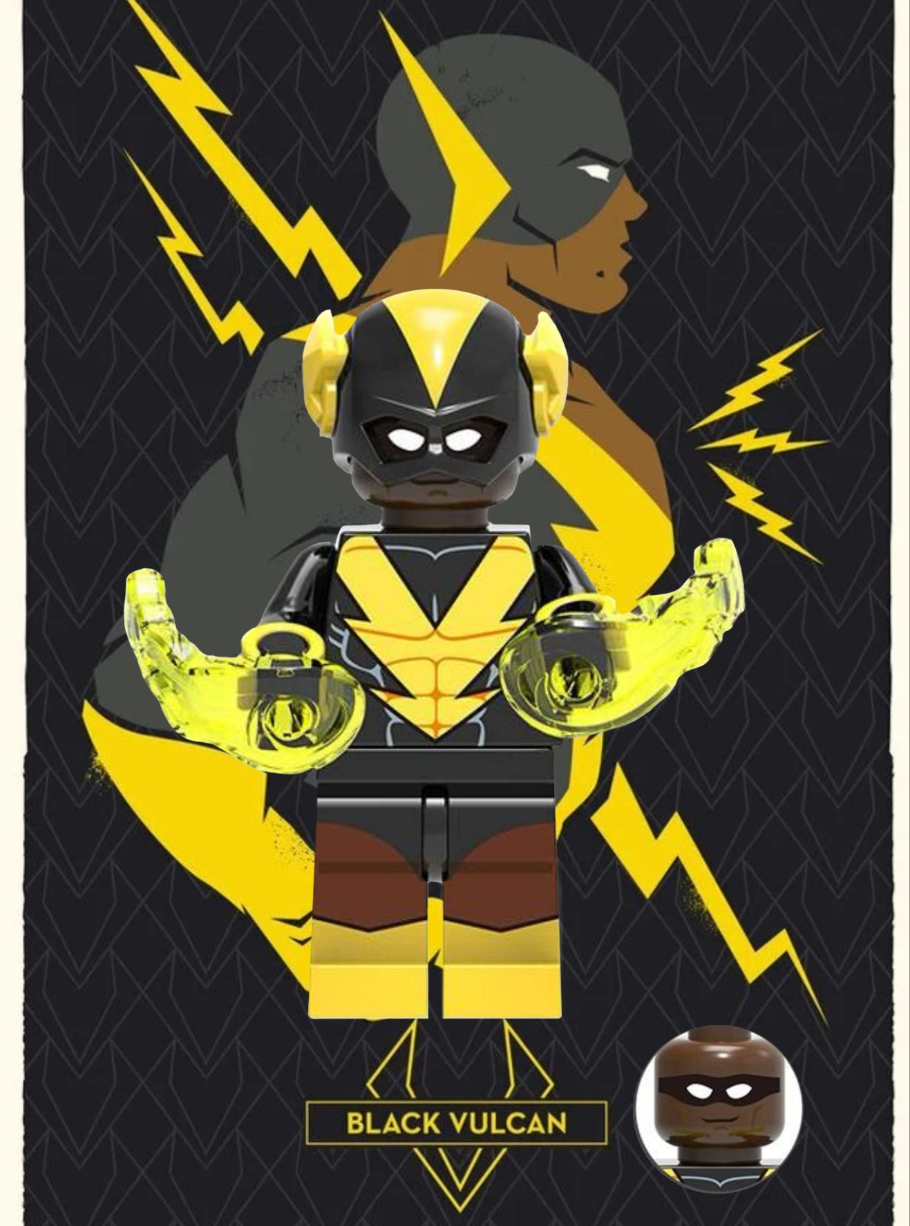 MINIFIGURE VINTAGE DC UNIVERS : BLACK VULCAN (2018)custom