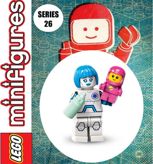 MINIFIGURE SPACE SÉRIES 26: Space Nurse with Pink Space Baby "socle+fascicule" custom