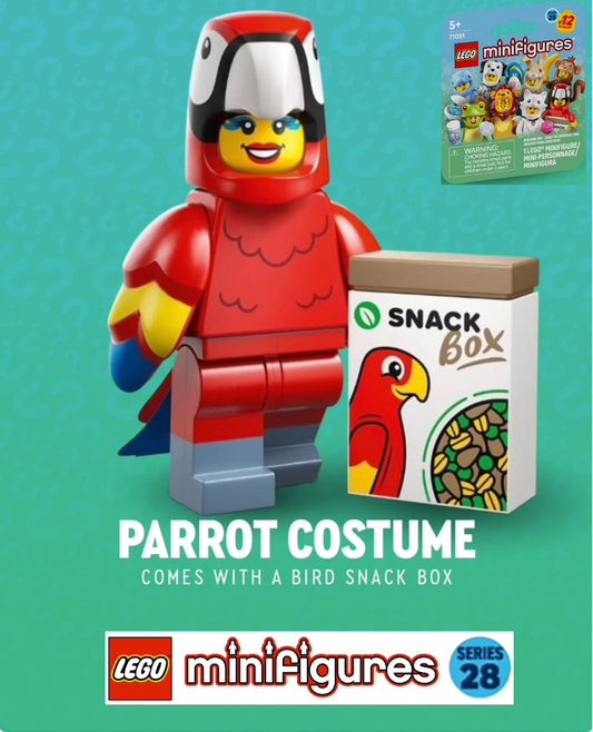 PREVENTE MINIFIGURE SÉRIES 28: PARROT COSTUME "socle+fascicule" custom Disponibilité mi-janvier 2026