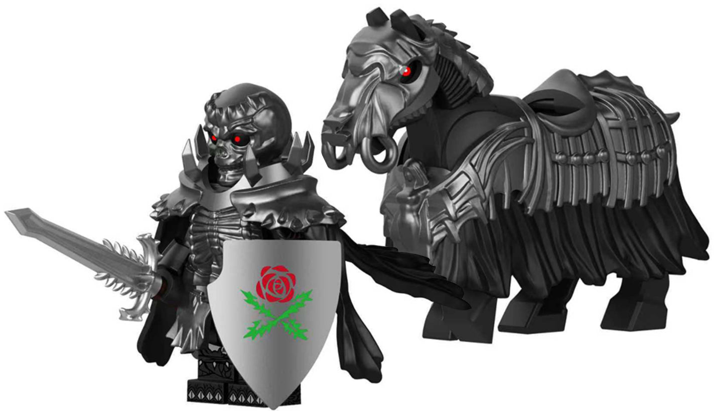 ♥️♥️♥️MINIFIGURE BERSERK UNIVERS: SKULL KNIGHT AND SKULL KNIGHT’S HORSE ♥️♥️♥️custom