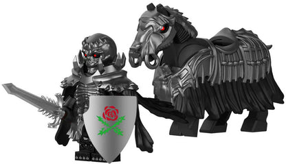 ♥️♥️♥️MINIFIGURE BERSERK UNIVERS: SKULL KNIGHT AND SKULL KNIGHT’S HORSE ♥️♥️♥️custom