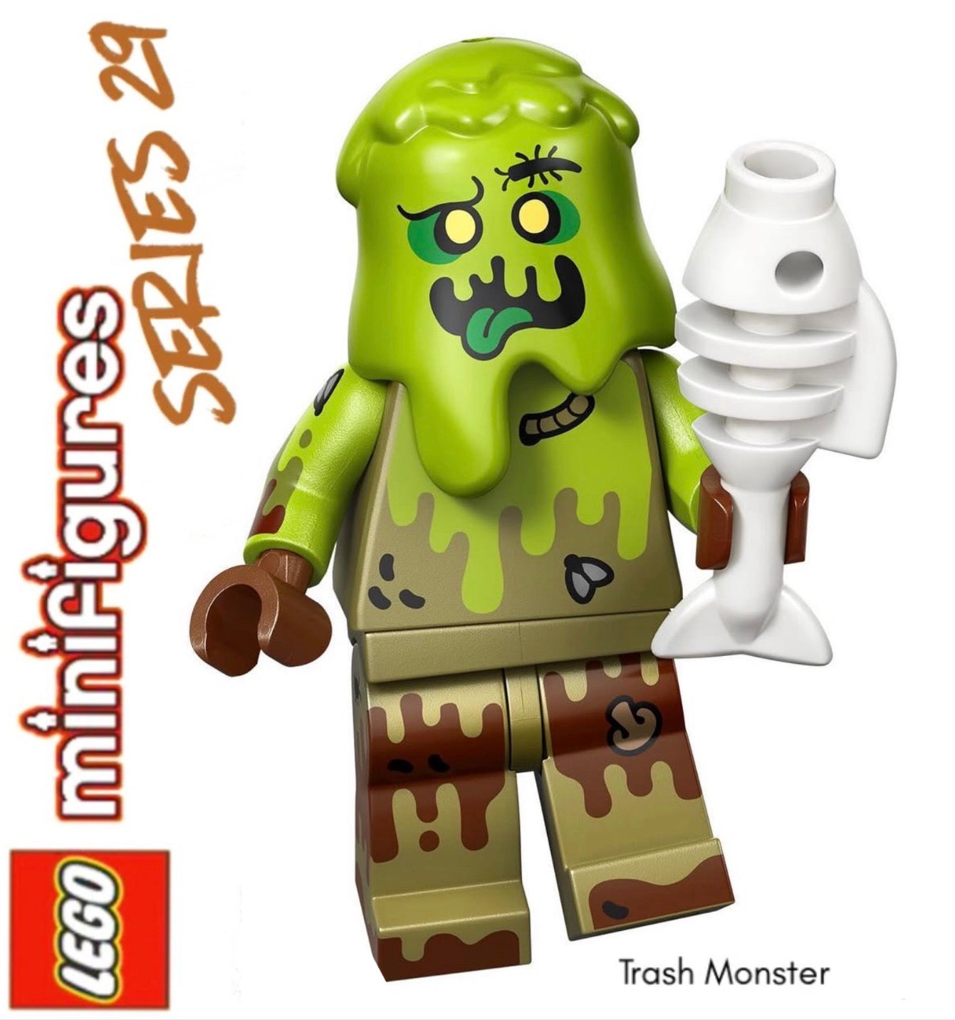 LEGO MINIFIGURE SÉRIES 29: TRASH MONSTER  "socle+fascicule"  ORIGINAL LEGO MINIFIGURINES