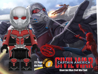 PRÉVENTE GIANT MINIFIGURE MARVEL UNIVERS: GIANT ANT MAN CIVIL WAR SUIT 22,5cm  custom Disponibilité mi-septembre 2026