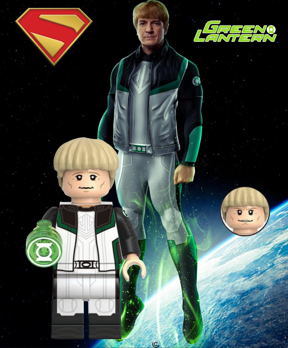 PREVENTE MINIFIGURE DC UNIVERS(SUPERMAN LEGACY): GREEN LANTERN custom Disponibilité fin Juin 2025