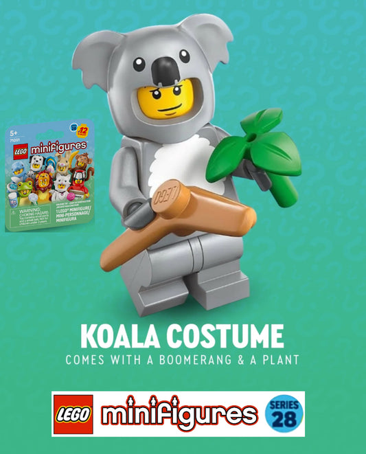 PREVENTE MINIFIGURE SÉRIES 28: KOALA COSTUME "socle+fascicule" custom Disponibilité mi-janvier 2026