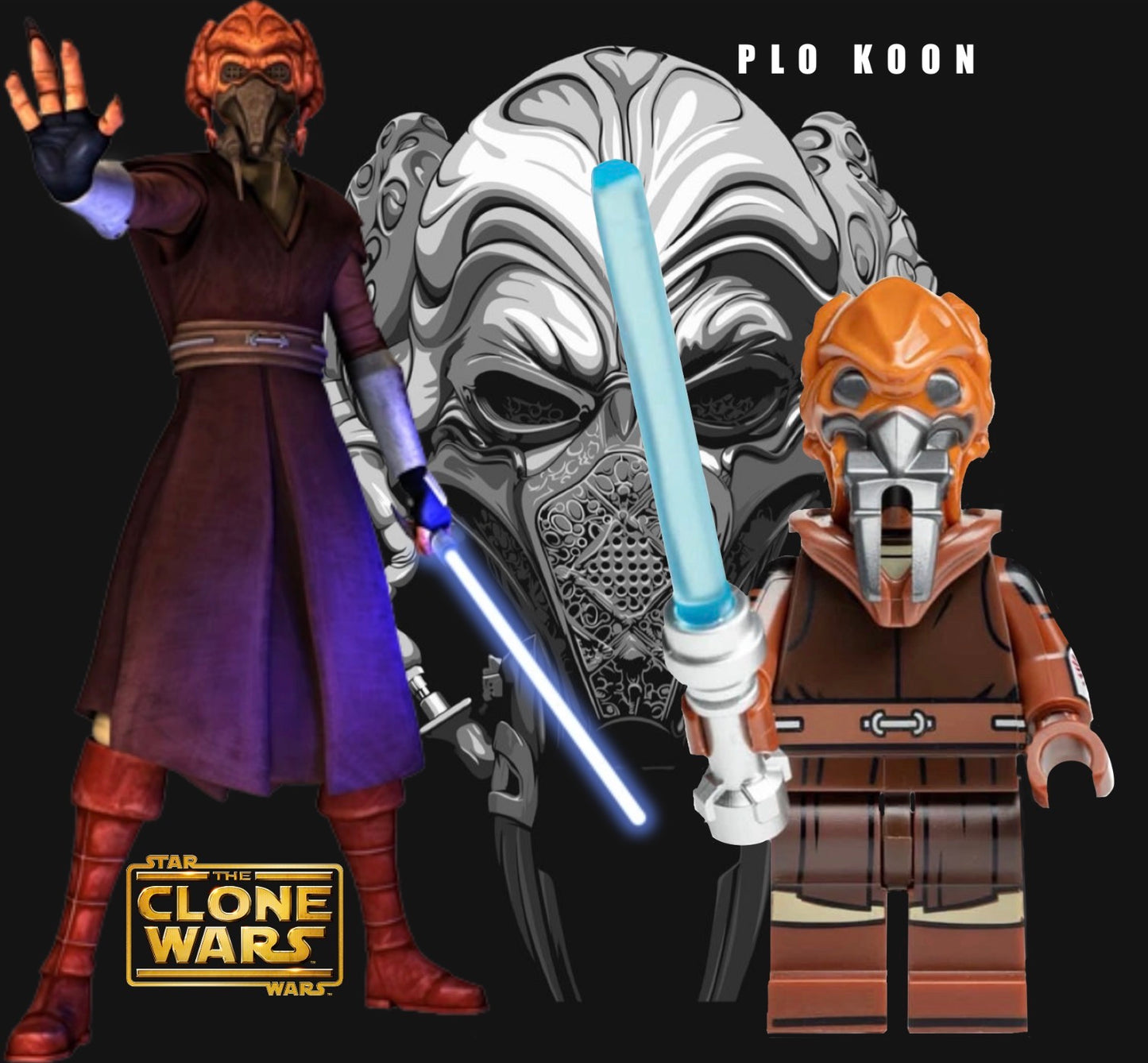 ⭐️⭐️⭐️MINIFIGURE STAR WARS UNIVERS: JEDI MASTER PLO KOON ⭐️⭐️⭐️Custom