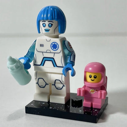 MINIFIGURE SPACE SÉRIES 26: Space Nurse with Pink Space Baby "socle+fascicule" custom