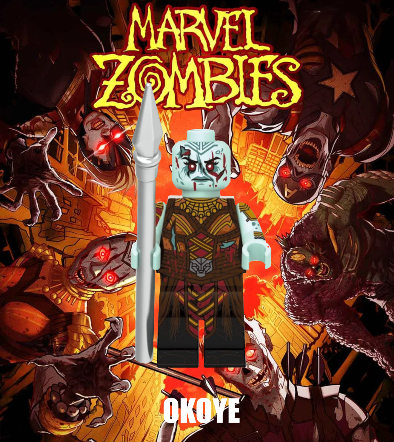 PREVENTE MINIFIGURE MARVEL UNIVERS : OKOYE MARVEL ZOMBIE custom Disponibilité fin Novembre 2025
