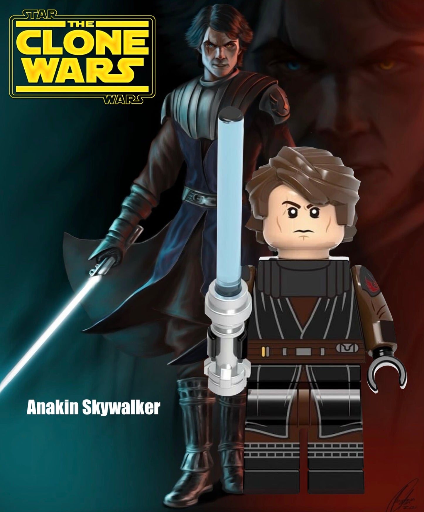 MINIFIGURE STARWARS UNIVERS(Année 2023):ANAKIN SKYWALKER (CLONE WARS) Custom
