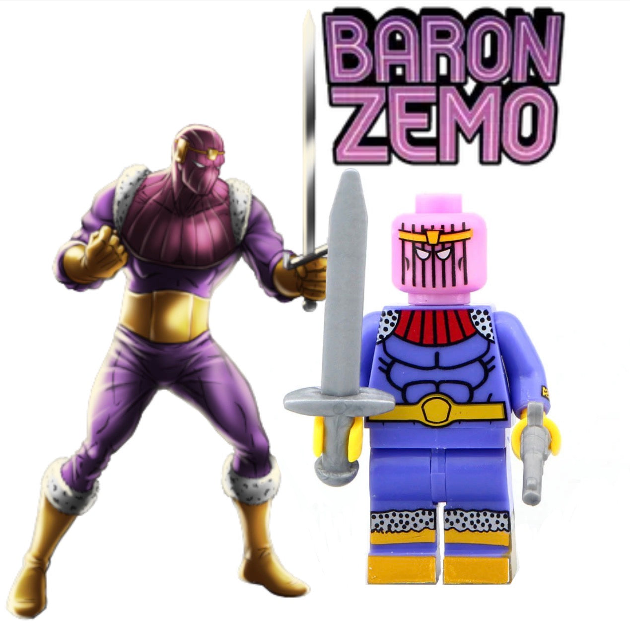 MINIFIGURE MARVEL UNIVERS: BARON ZEMO Comics (Edition 2016) custom ⚠️une seule pièce en stock