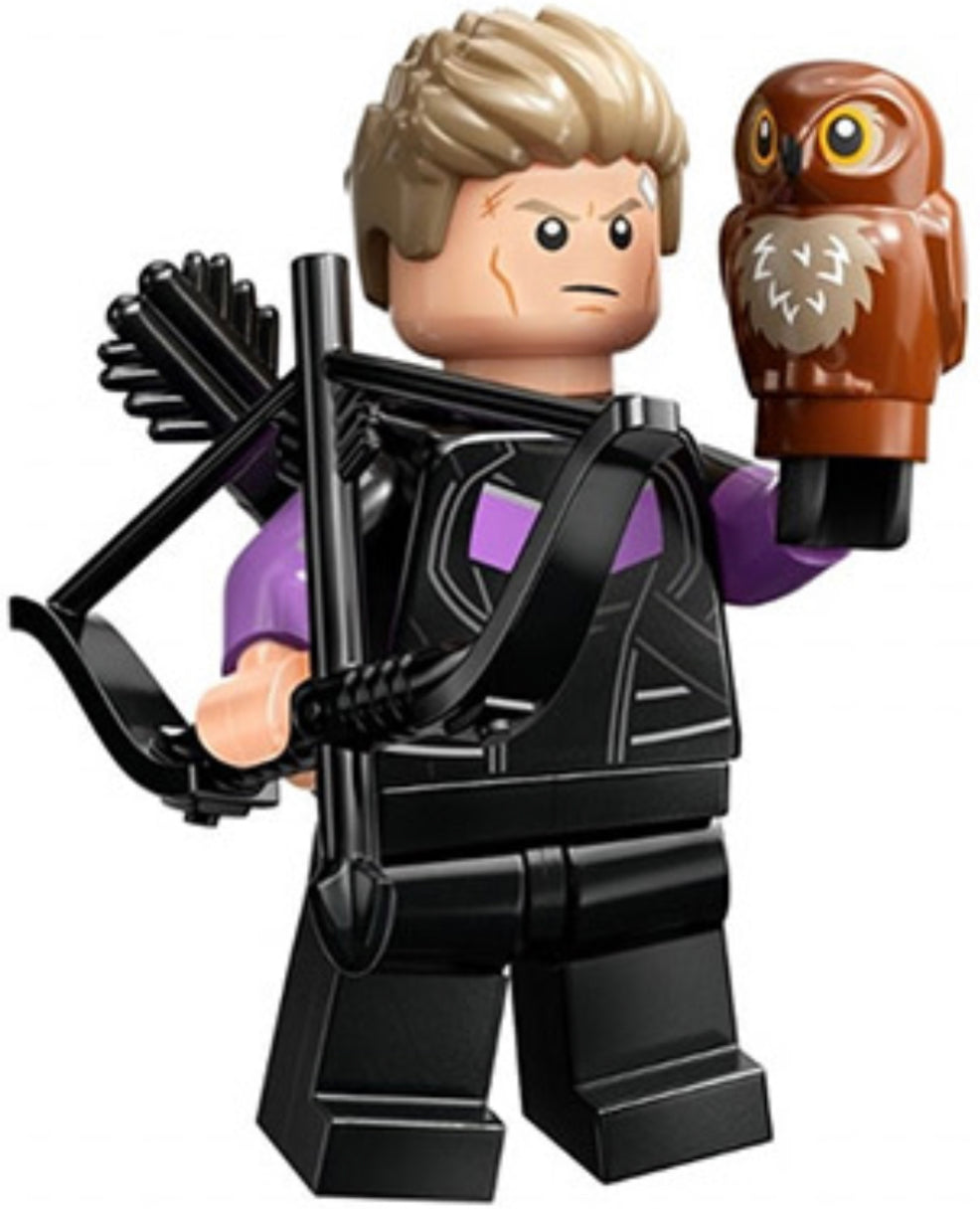 MINIFIGURE MARVEL SÉRIES 2: Hawkeye (Clint Barton) "Socle+Fascicule inclus "