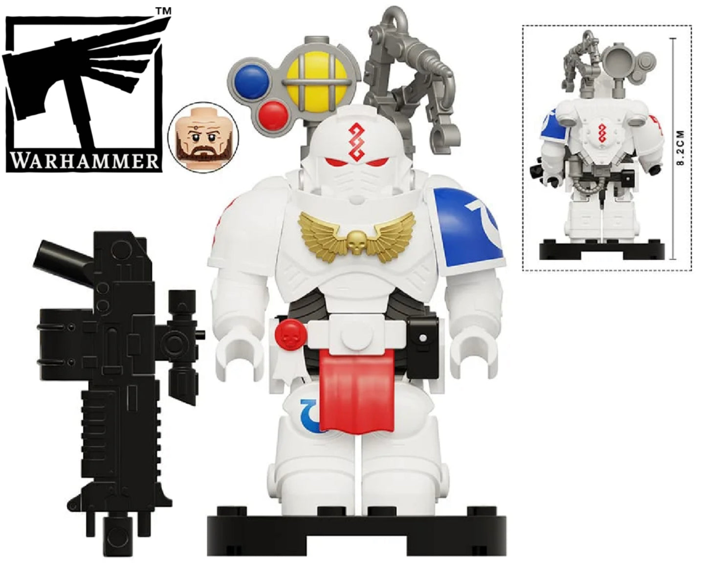 MINIFIGURE WARHAMMER 40K UNIVERS: Ultramarines Space Marines Astartes (8,2cm)custom