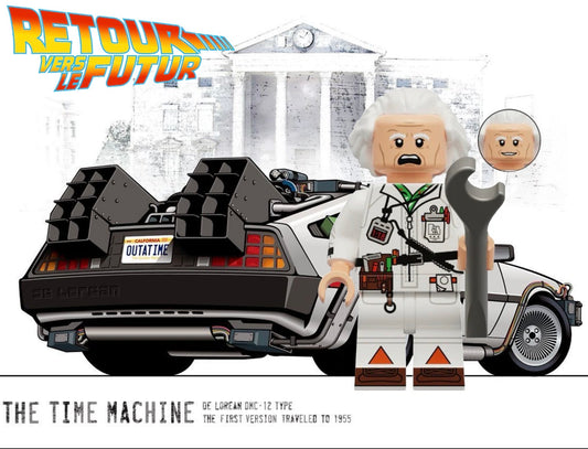 MINIFIGURE BACK TO THE FUTURE : Dr. EMMETT BROWN "DOC" custom