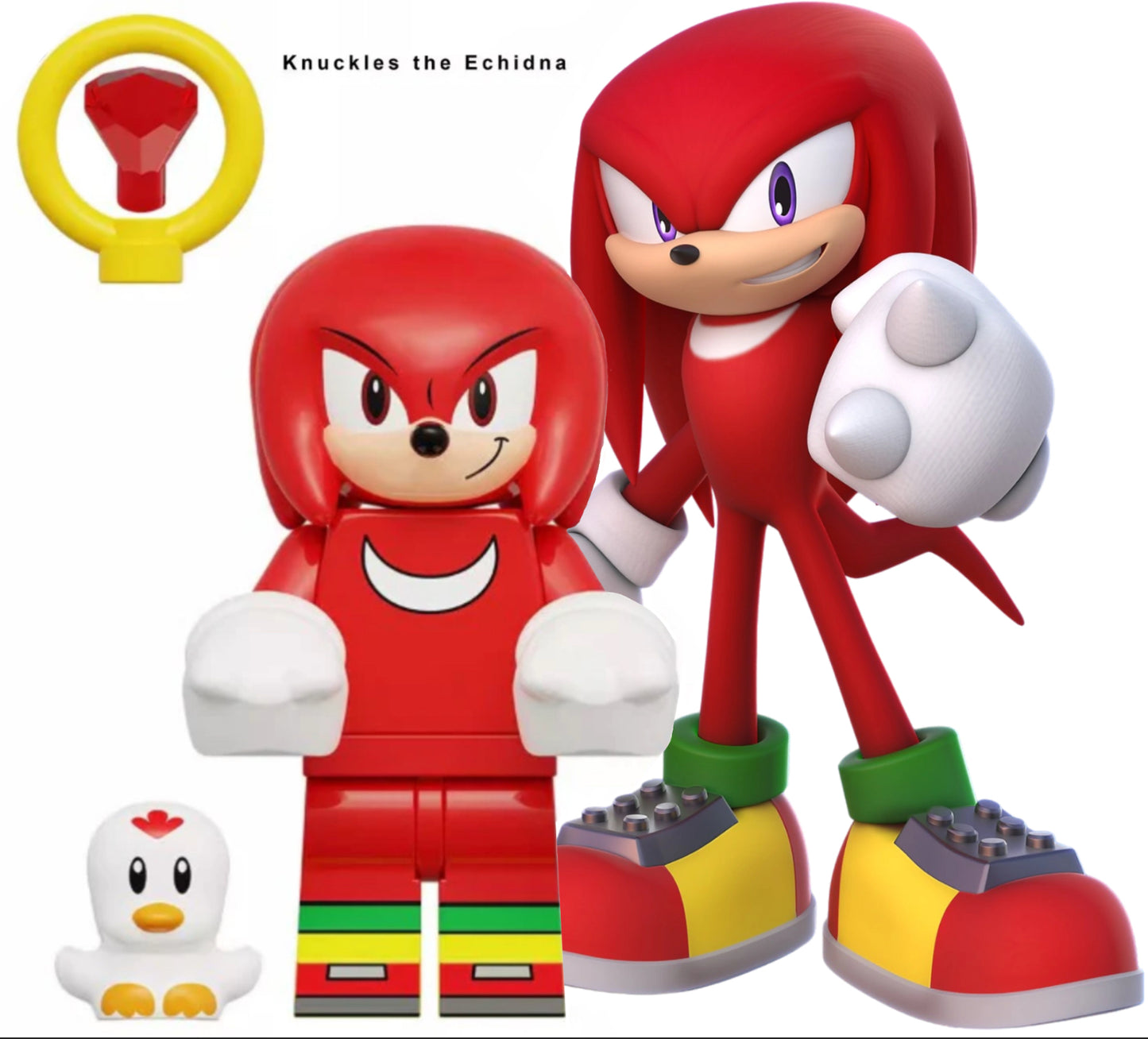 MINIFIGURE  SONIC UNIVERS : KNUCKLES THE ECHIDNA Custom