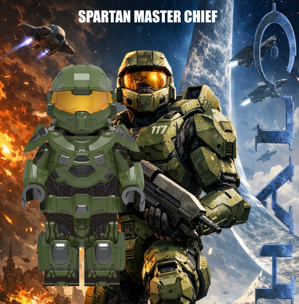 ⭐️⭐️MINIFIGURE HALO UNIVERS : SPARTAN MASTER CHIEF ⭐️⭐️Custom