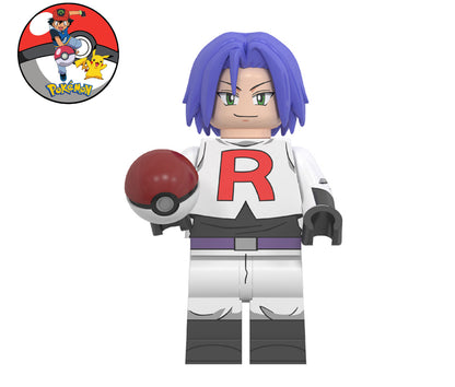 "INTROUVABLE "♥️♥️MINIFIGURES POKEMON UNIVERS: JAMES "LA TEAM ROCKET"♥️♥️custom