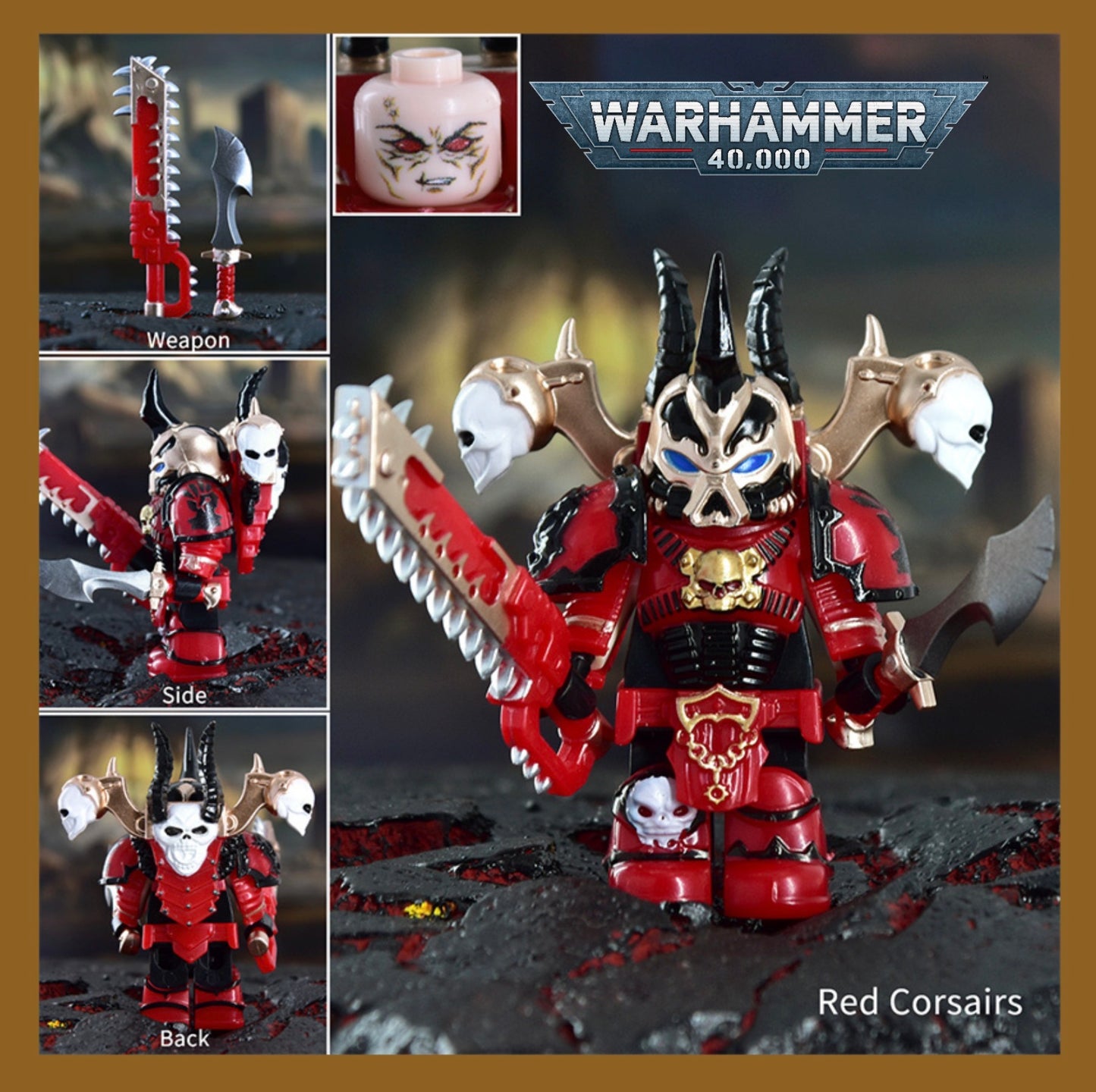 PREVENTE MINIFIGURE WARHAMMER 40K UNIVERS: RED CORSAIRS custom Disponibilité fin juin 2026
