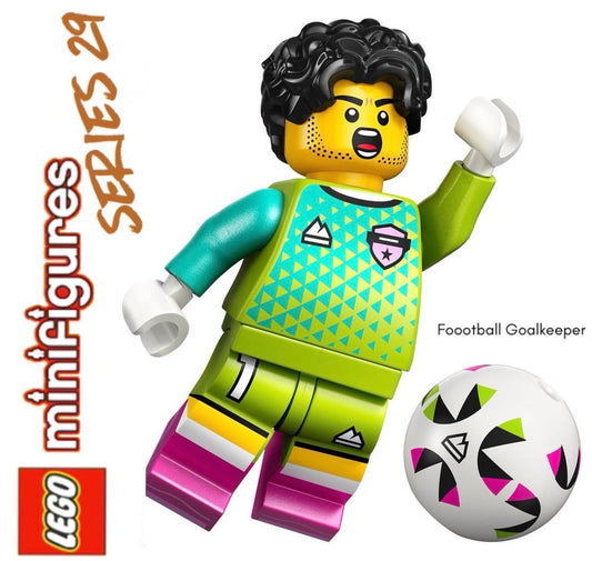 LEGO MINIFIGURE SÉRIES 29: FOOTBALL GOALKEEPER "socle+fascicule"  ORIGINAL LEGO MINIFIGURINES