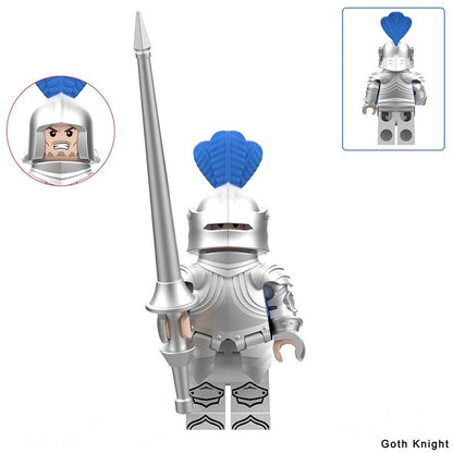 SUPERBE MINIFIGURE MÉDIÉVALE UNIVERS: GOTH KNIGHT (version C) Custom