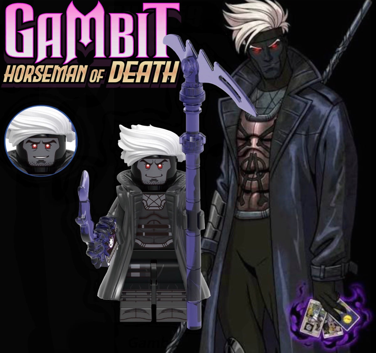 PREVENTE MINIFIGURE MARVEL UNIVERS: GAMBIT HORSEMAN OF DEATH Custom Disponibilité Novembre 2026