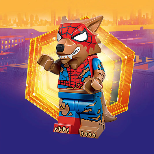 PREVENTE LEGO MINIFIGURE SÉRIES ACROSS THE SPIDER-VERSE : LOUP-GAROU SPIDER-MAN "Socle+Fascicule inclus " Disponibilité mi-septembre 2025