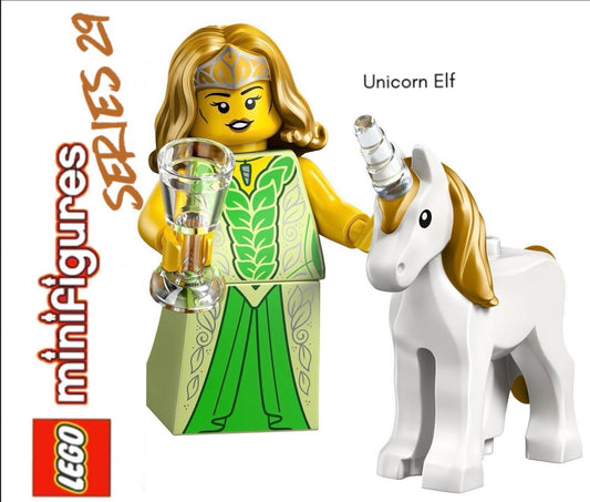 LEGO MINIFIGURE SÉRIES 29: UNICORN ELF "socle+fascicule"  ORIGINAL LEGO MINIFIGURINES