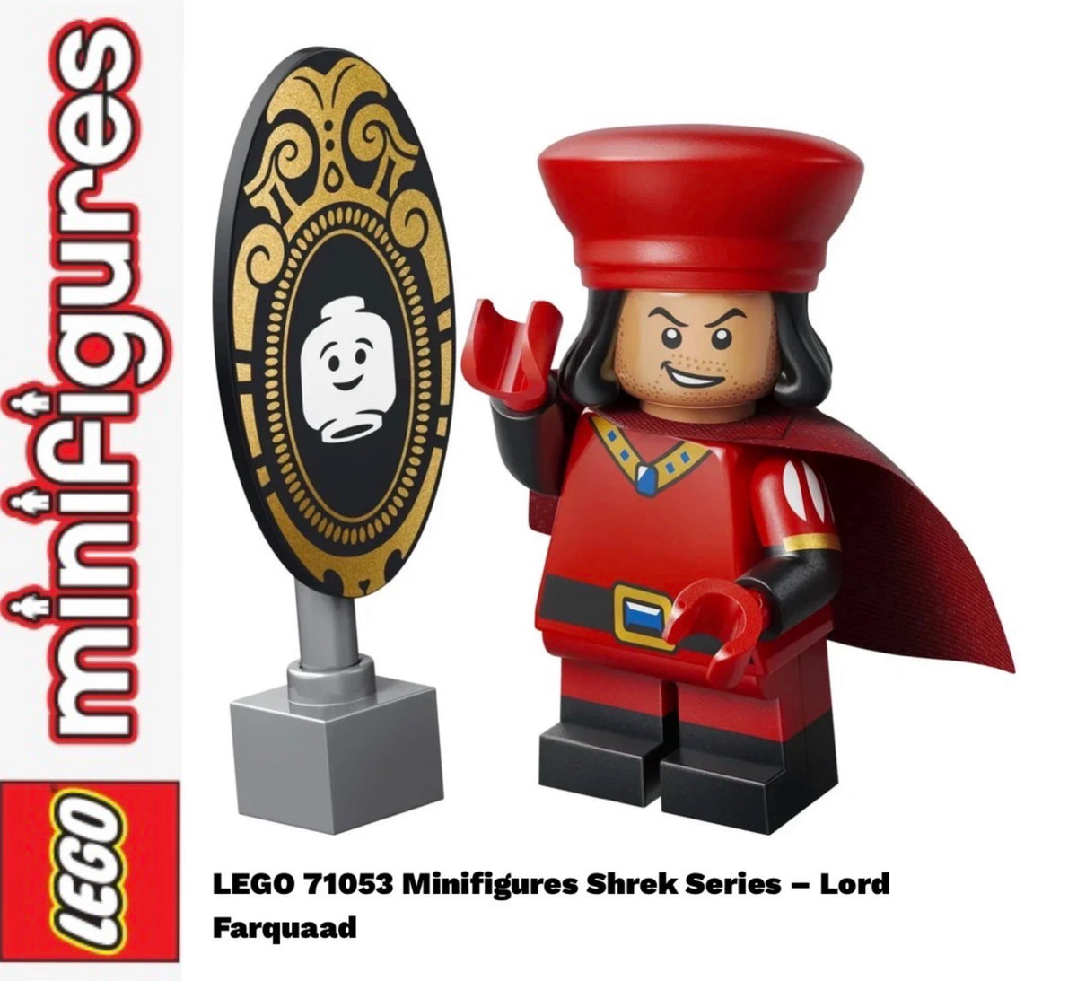 PREVENTE LEGO MINIFIGURE SÉRIES SHREK : LORD FARQUAAD "Socle+Fascicule inclus " Disponibilité fin septembre 2026