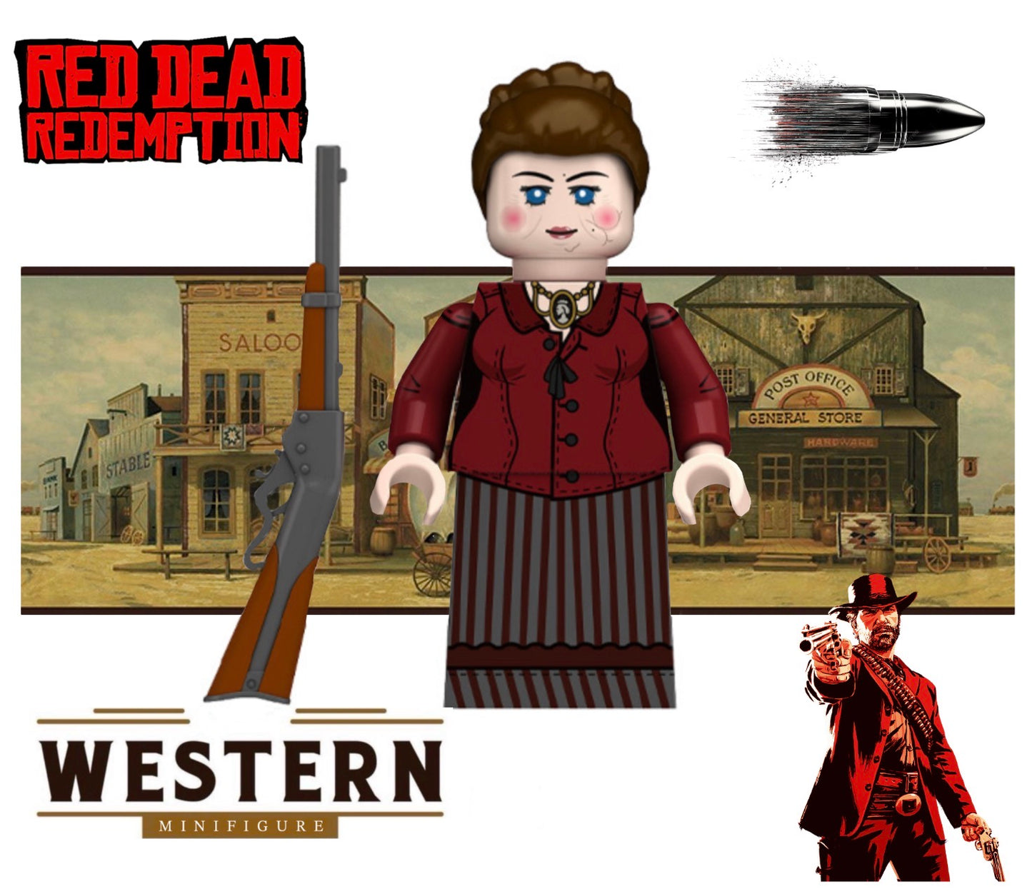 ⭐️⭐️⭐️MINIFIGURE RED DEAD REDEMPTION UNIVERS: Susan Grimshaw ⭐️⭐️⭐️Custom