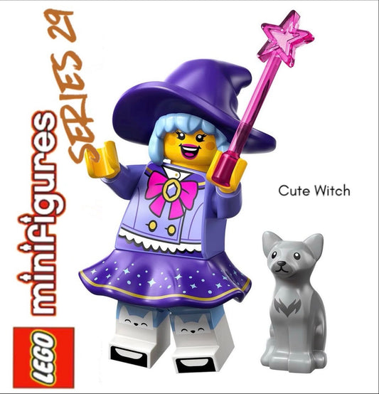LEGO MINIFIGURE SÉRIES 29: CUTE WITCH  "socle+fascicule"  ORIGINAL LEGO MINIFIGURINES