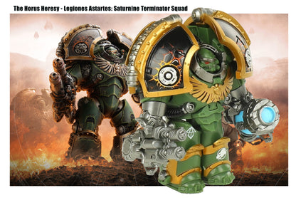 MINIFIGURE WARHAMMER 40K UNIVERS: The Horus Heresy - Legiones Astartes / Saturnine Terminator Squad(8,8cm)custom