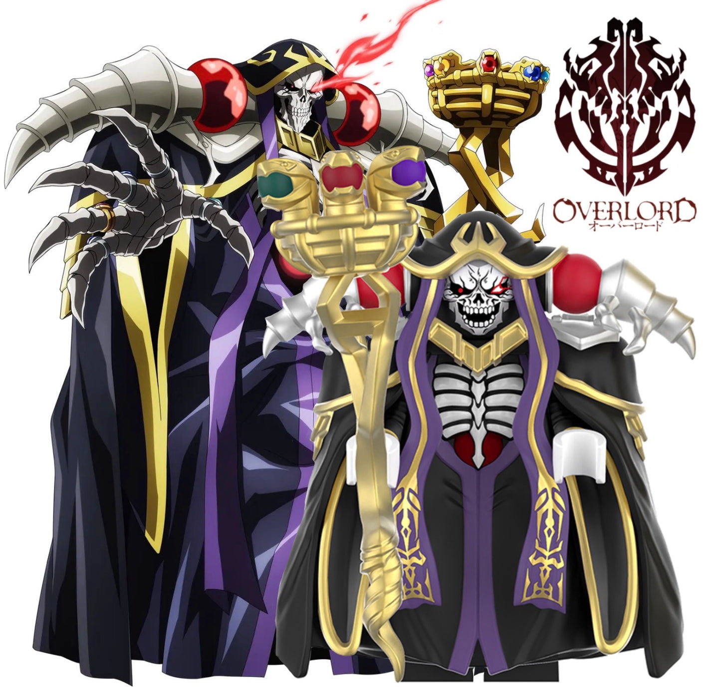 PREVENTE MINIFIGURE ANIMATION/MANGA OVERLORD UNIVERS: AINZ OOAL GOWN -MOMONGA (VERSION C )custom Disponibilité fin juillet 2026