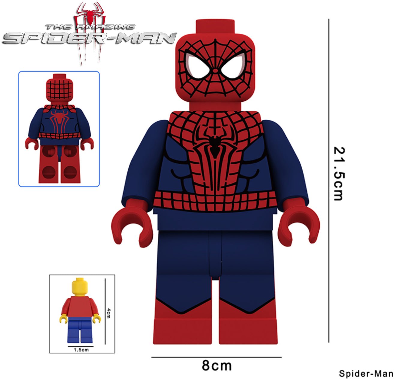 PREVENTE♥️♥️♥️GIANT MINIFIGURE MARVEL UNIVERS: THE AMAZING SPIDERMAN 21,5CM ♥️♥️♥️custom Disponibilité Minifigures fin janvier 2026