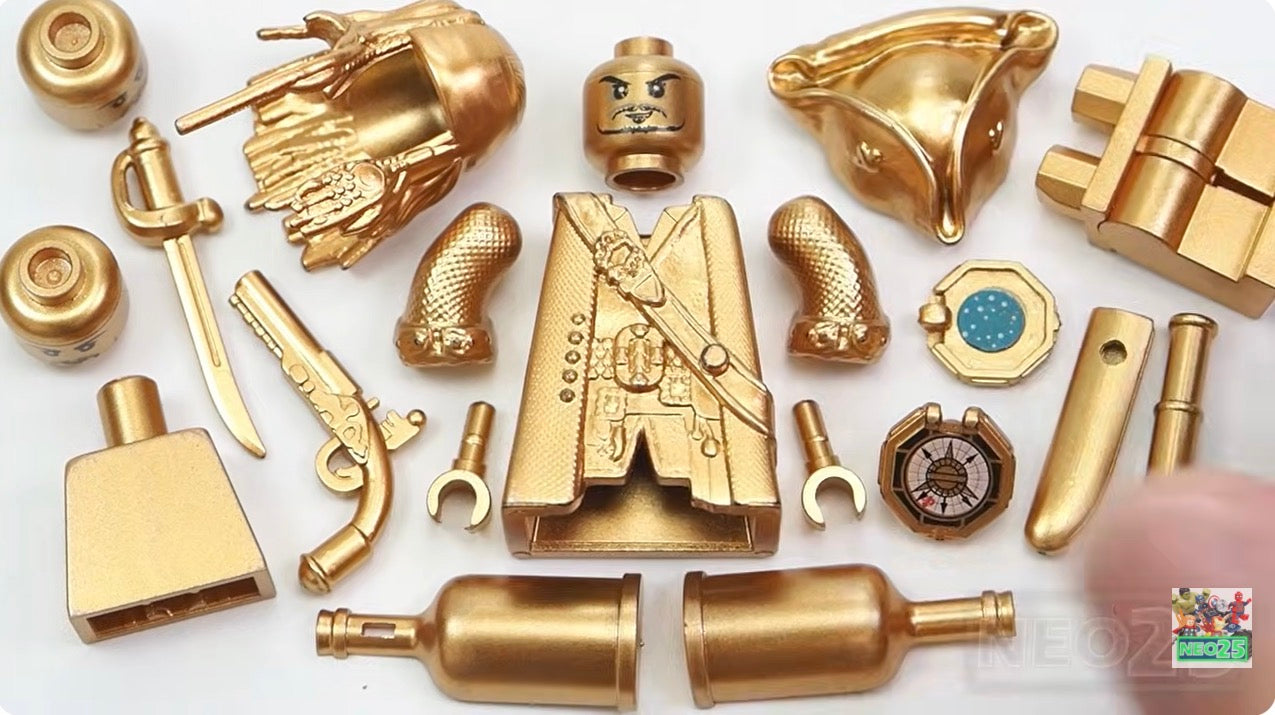 SUPERBE⭐️⭐️⭐️MINIFIGURE DISNEY UNIVERS EDITION LIMITÉE : JACK SPARROW GOLD ⭐️⭐️⭐️custom