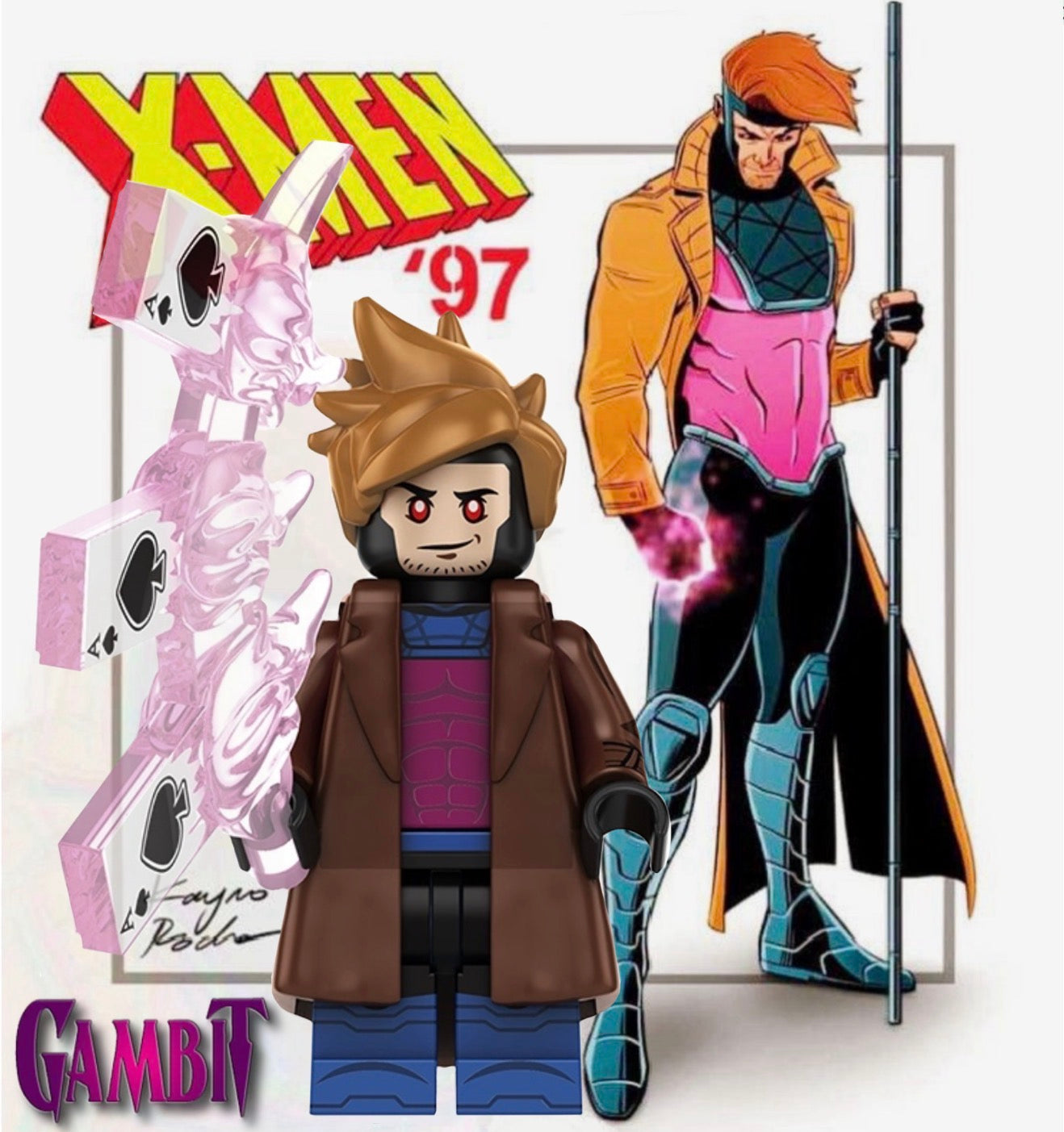 ⭐️⭐️MINIFIGURE MARVEL UNIVERS: GAMBIT ⭐️⭐️custom
