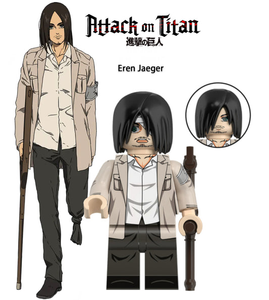 MINIFIGURE AOT UNIVERS: EREN JAEGER (L'Attaque des Titans) Custom