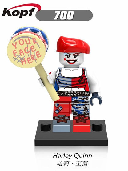 MINIFIGURE DC UNIVERS DE 2017: HARLEY QUINN (BERET) custom ⚠️TRÈS RARE ⚠️Dernière pièce