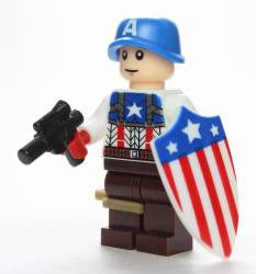 😍😍INTROUVABLE😍😍 MINIFIGURE MARVEL UNIVERS: CAPTAIN AMERICA THE FIRST AVENGERS (Edition 2014) custom ⚠️⚠️une seule pièce en stock