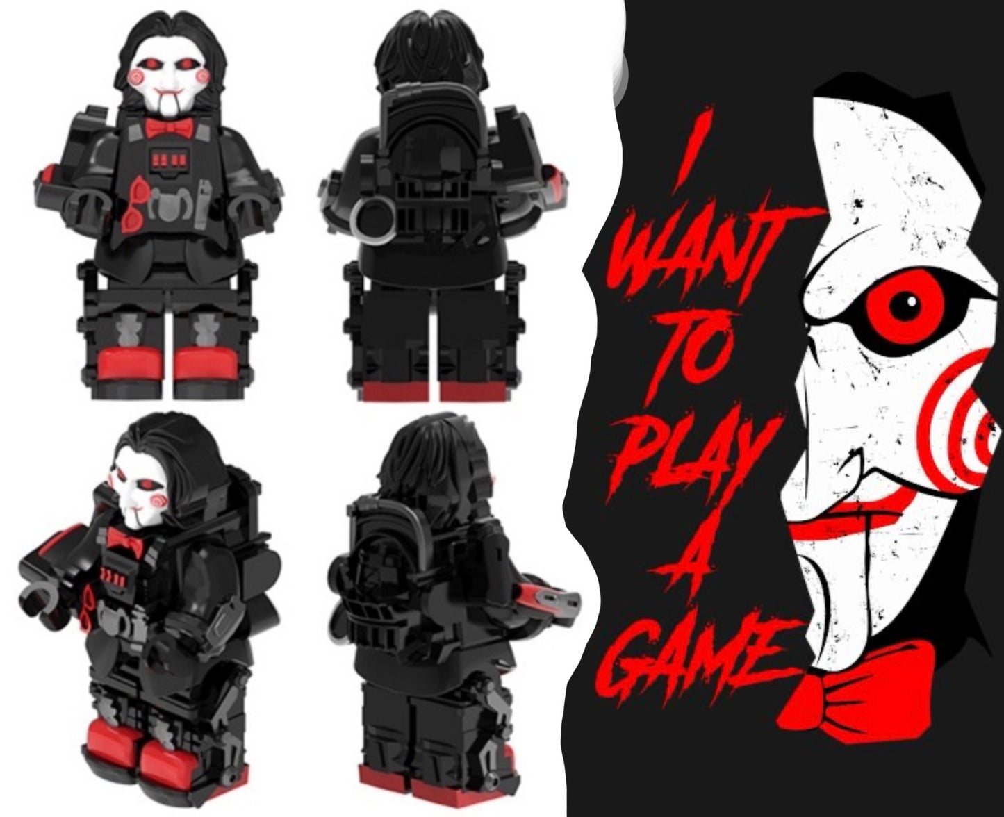 ♥️♥️SUPERBE MINIFIGURE HORREUR UNIVERS: BILLY THE PUPPET "SAW" ♥️♥️ CUSTOM